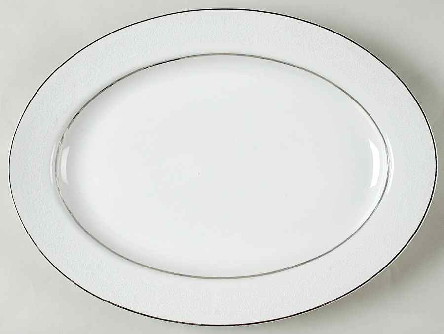Whitebrook 14" Oval Serving Platter by Fine China of Japan-1