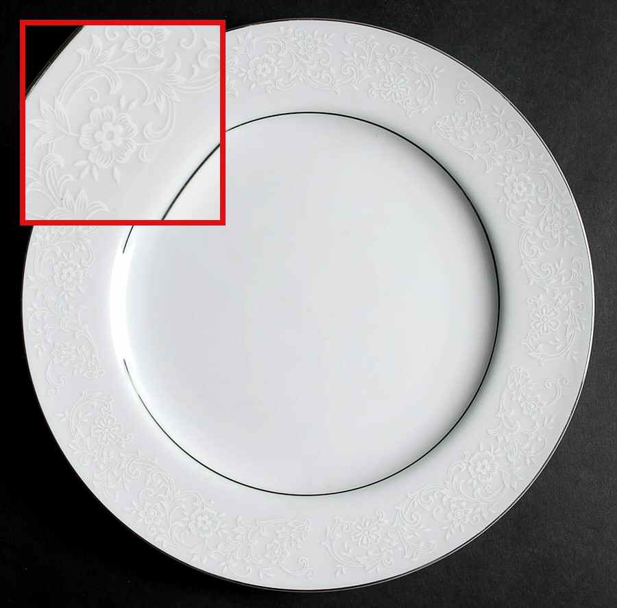 White Lace Dinner Plate by Fine China of Japan-1