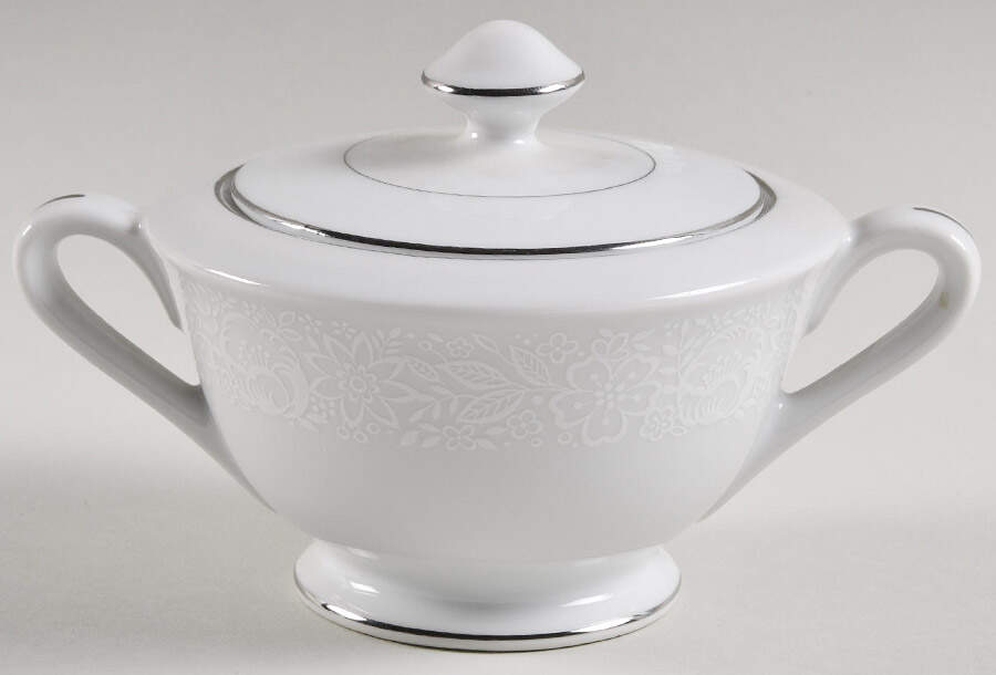 White Mist Sugar Bowl & Lid by Fine China of Japan-1
