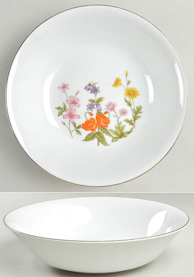Wild Flower 9" Round Vegetable Bowl by Fine China of Japan-1