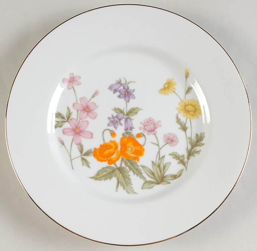 Wild Flower Salad Plate by Fine China of Japan-1