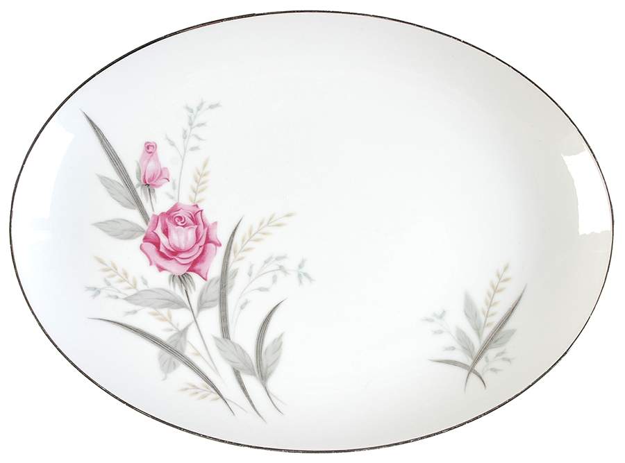 Windsor Rose 12" Oval Serving Platter by Fine China of Japan-1