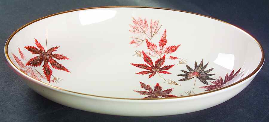 Autumn Symphony (Cream Background) 10" Oval Vegetable Bowl by Fine Arts-1