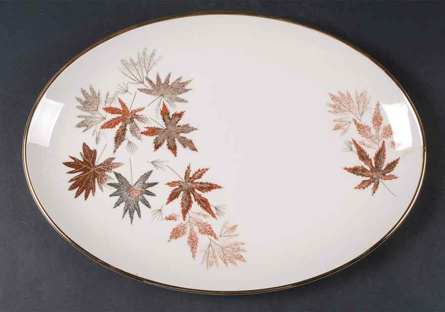 Autumn Symphony (Cream Background) 15" Oval Serving Platter by Fine Arts-1