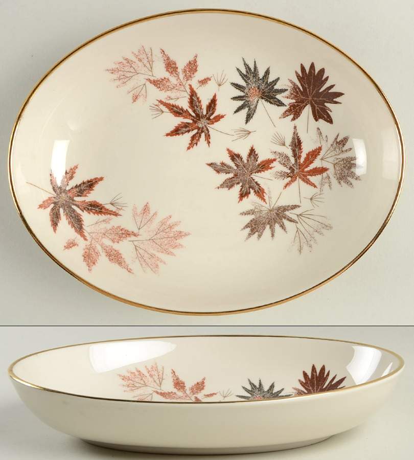Autumn Symphony (Cream Background) 9" Oval Vegetable Bowl by Fine Arts-1