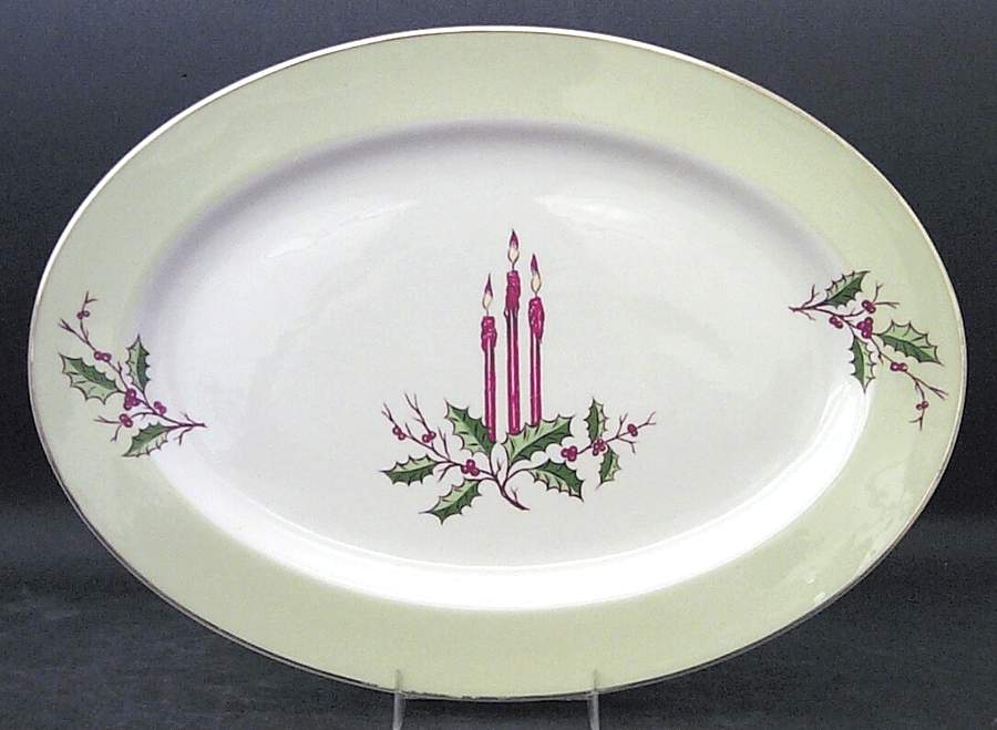 Christmas (Rim) 15" Oval Serving Platter by Fine Arts-1
