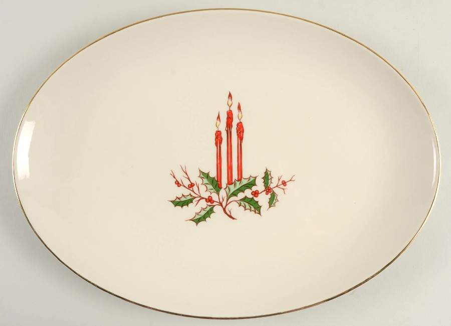 Christmas (Coupe) 15" Oval Serving Platter by Fine Arts-1
