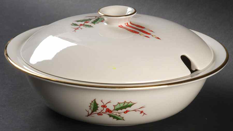 Christmas (Coupe) Tureen &  Lid by Fine Arts-1