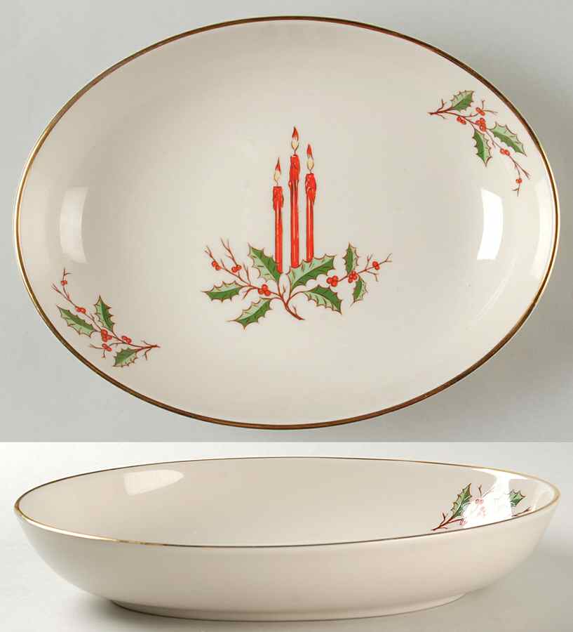 Christmas (Coupe) 10" Oval Vegetable Bowl by Fine Arts-1