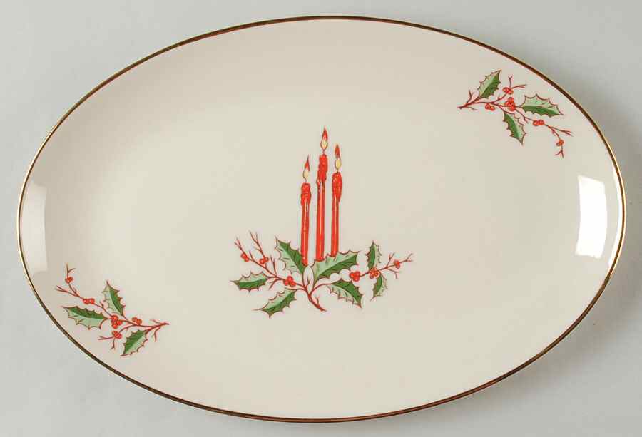 Christmas (Coupe) 12" Oval Serving Platter by Fine Arts-1