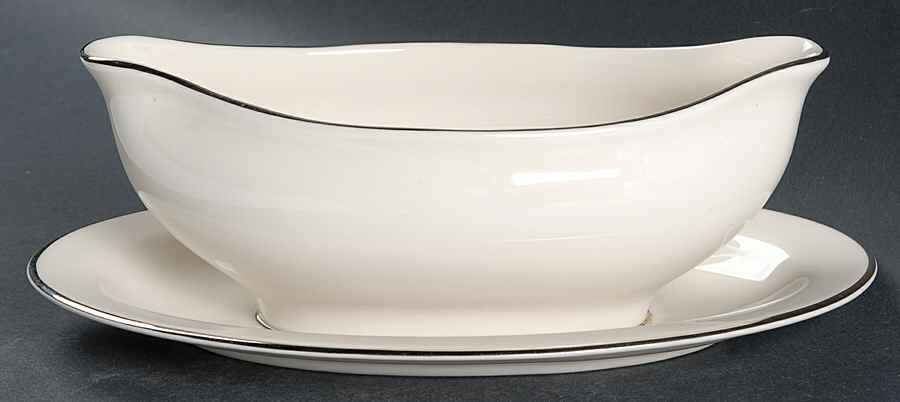 Classic Dignity Platinum Gravy Boat with Attached Underplate by Fine Arts-1