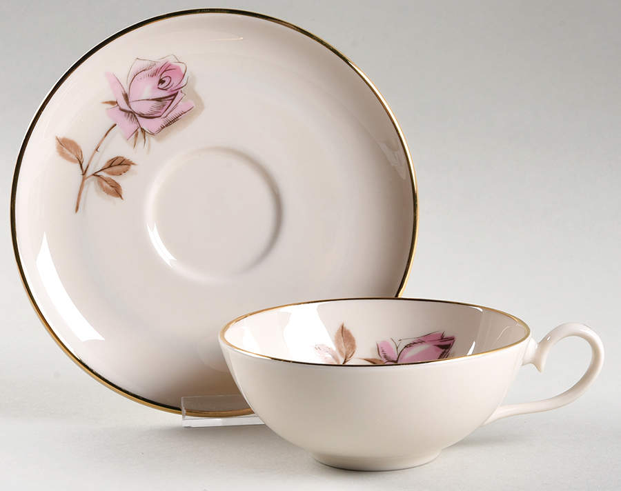 Eternal Rose Flat Cup & Saucer Set by Fine Arts-1