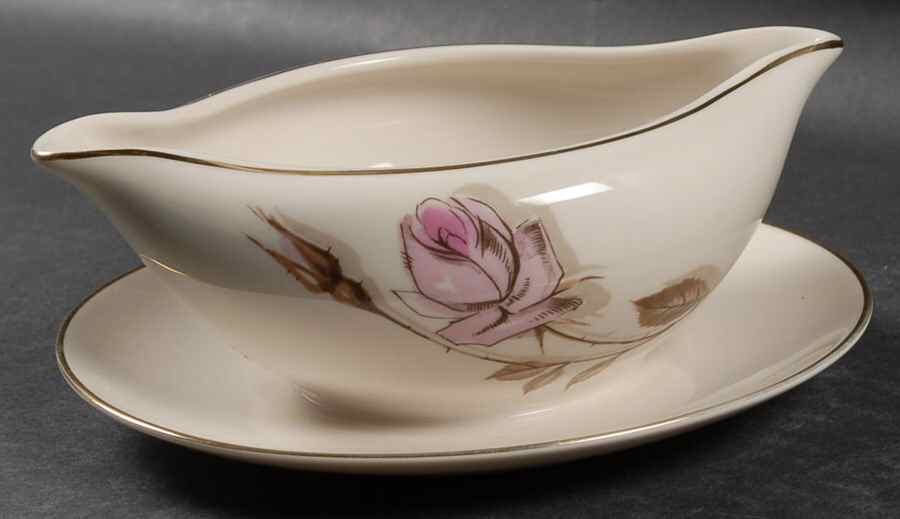 Eternal Rose Gravy Boat with Attached Underplate by Fine Arts-1