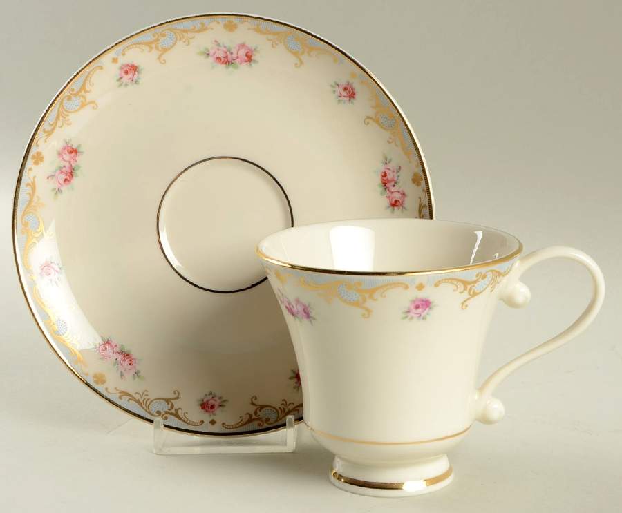 Fine Arts Rose Footed Cup & Saucer Set by Fine Arts-1