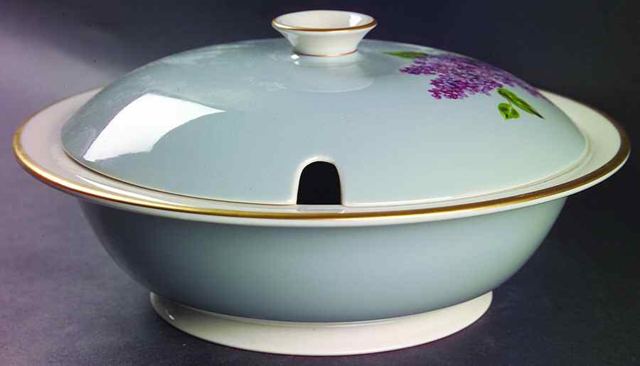 Georgian Lilac Round Covered Vegetable by Fine Arts-1