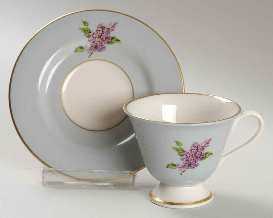 Georgian Lilac Footed Demitasse Cup & Saucer Set by Fine Arts-1