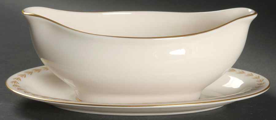 Golden Classic Gravy Boat with Attached Underplate by Fine Arts-1