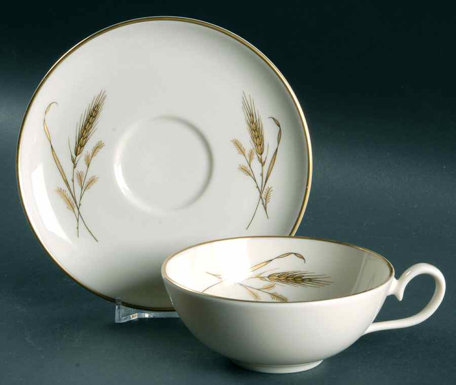 Golden Harvest Flat Cup & Saucer Set by Fine Arts-1