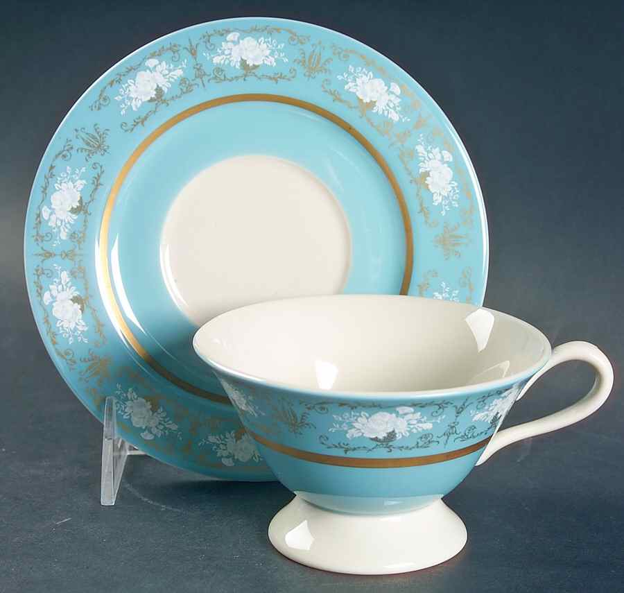 Kenwood Castle Blue Footed Cup & Saucer Set by Fine Arts-1