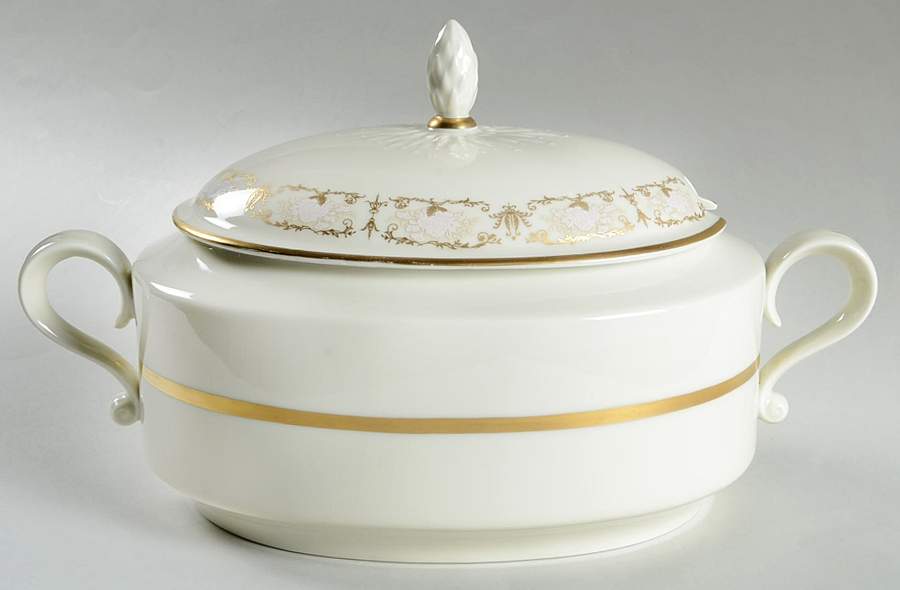 Kenwood Castle Gold and White Tureen &  Lid by Fine Arts-1