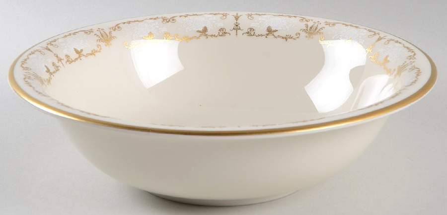 Kenwood Castle Gold and White 9" Round Vegetable Bowl by Fine Arts-1