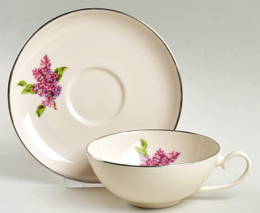 Lilac Flat Cup & Saucer Set by Fine Arts-1
