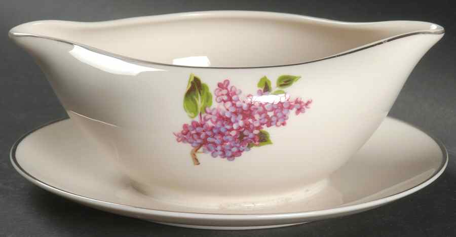 Lilac Gravy Boat with Attached Underplate by Fine Arts-1