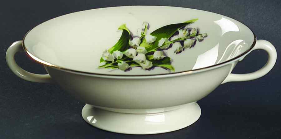 Lily of The Valley Footed Cream Soup Bowl by Fine Arts-1