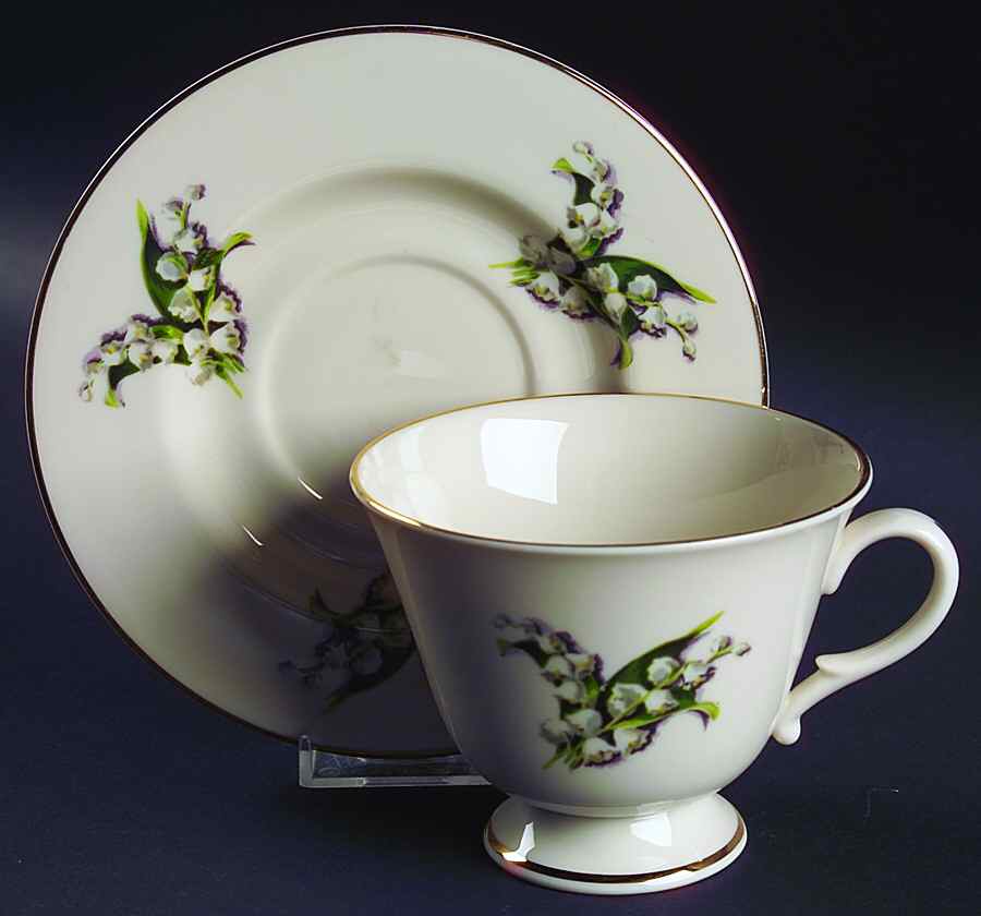 Lily of The Valley Oversized Cup & Saucer Set by Fine Arts-1