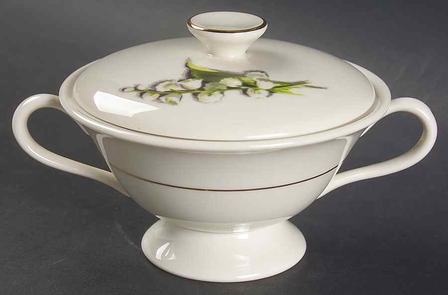 Lily of The Valley Sugar Bowl & Lid by Fine Arts-1