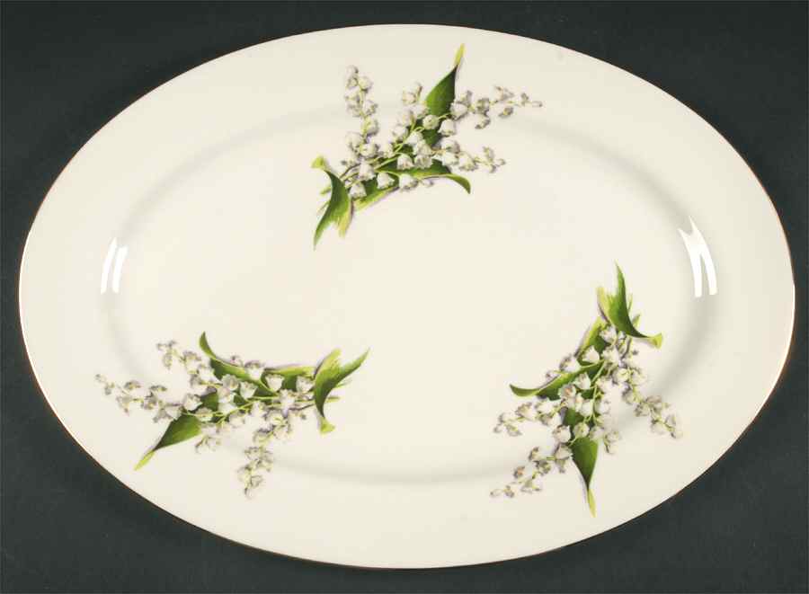 Lily of The Valley 15" Oval Serving Platter by Fine Arts-1