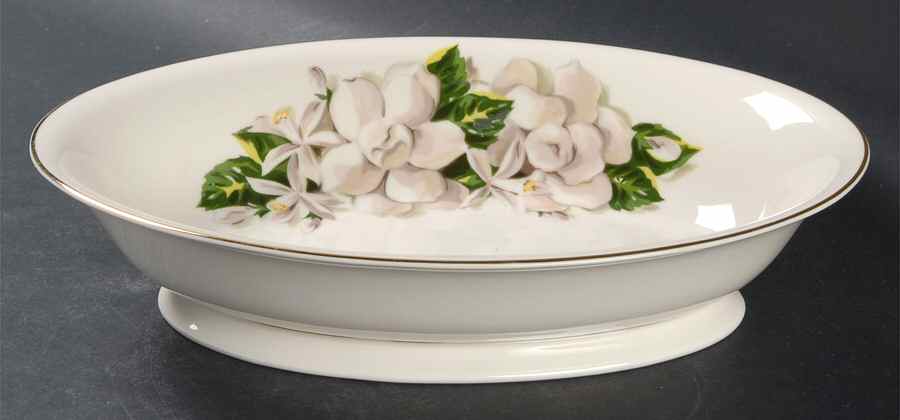 Orange Blossom & Gardenia 10" Oval Vegetable Bowl by Fine Arts-1