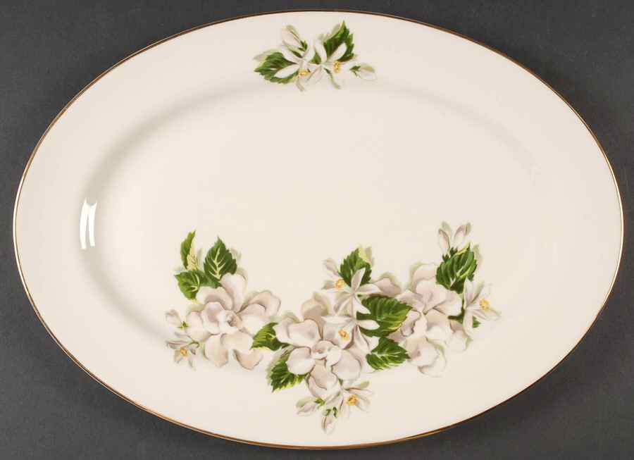 Orange Blossom & Gardenia 15" Oval Serving Platter by Fine Arts-1