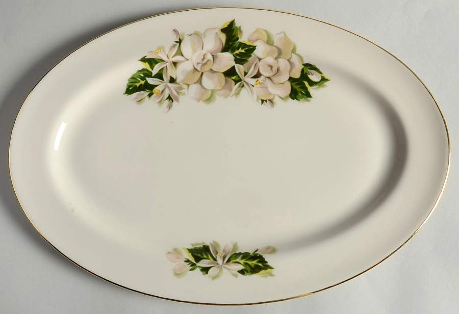 Orange Blossom & Gardenia 13" Oval Serving Platter by Fine Arts-1