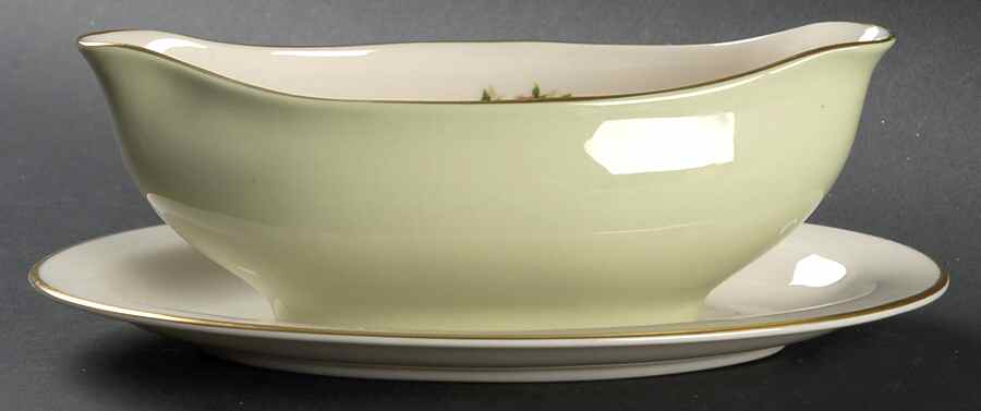Romance Rose Gravy Boat with Attached Underplate by Fine Arts-1