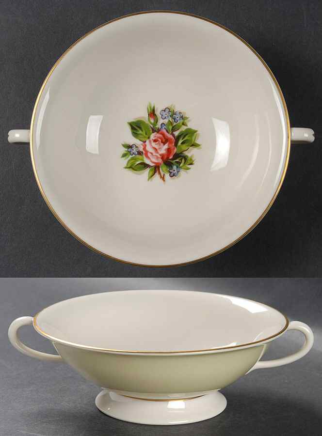 Romance Rose Footed Cream Soup Bowl by Fine Arts-1
