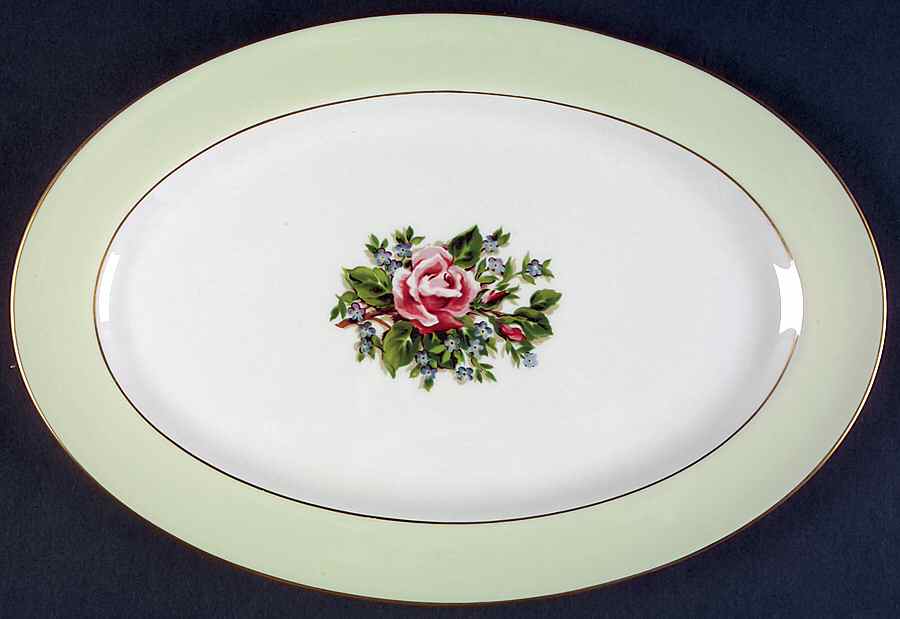 Romance Rose 13" Oval Serving Platter by Fine Arts-1