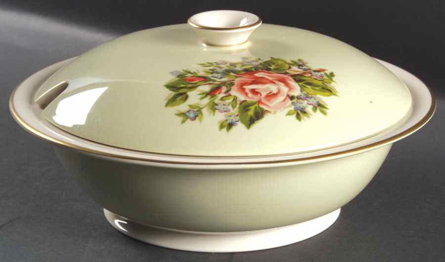 Romance Rose Round Covered Vegetable by Fine Arts-1
