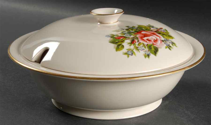 Romance Rose Round Covered Vegetable by Fine Arts-1