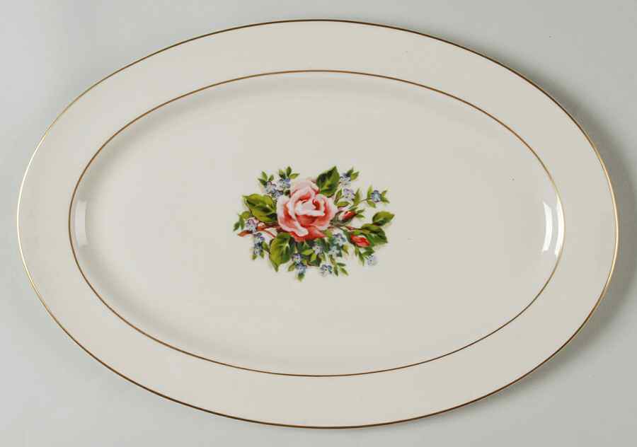 Romance Rose 13" Oval Serving Platter by Fine Arts-1