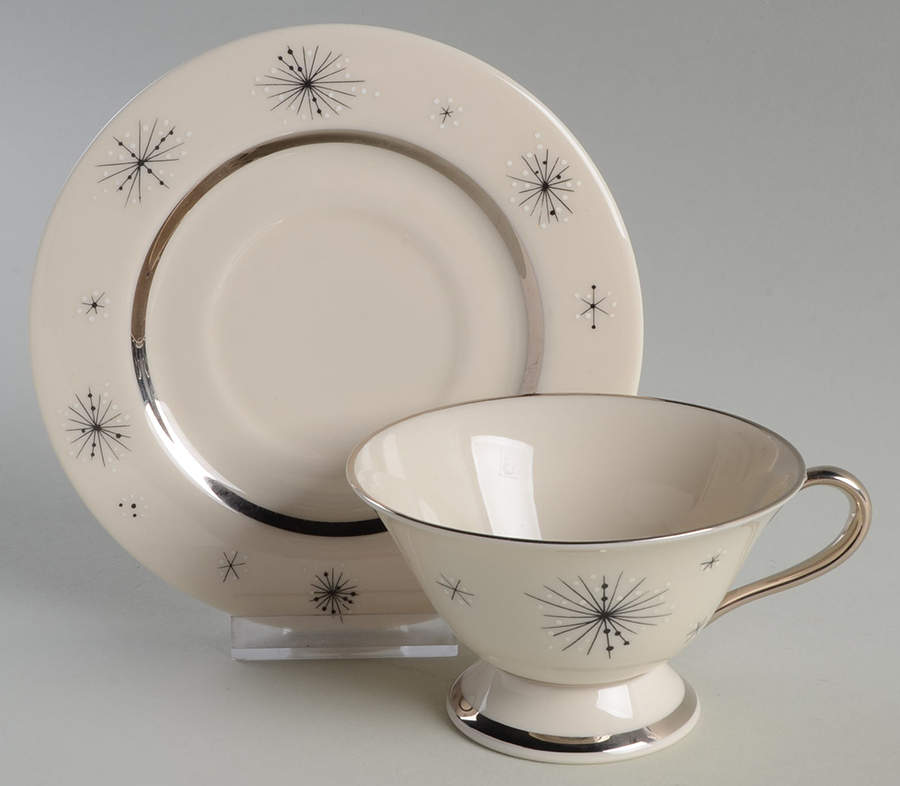 Romance of The Stars Cream Footed Cup & Saucer Set by Fine Arts-1