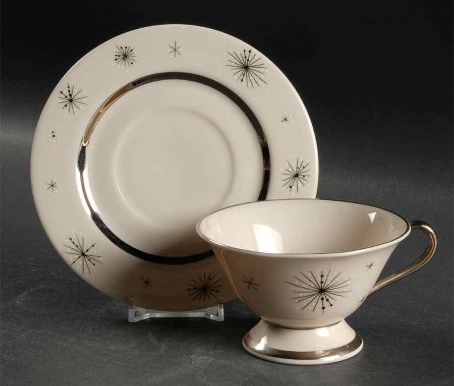 Romance of The Stars Cream Footed Cup & Saucer Set by Fine Arts-1