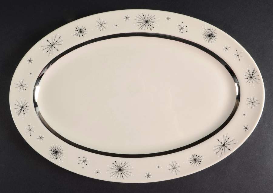 Romance of The Stars Cream 13" Oval Serving Platter by Fine Arts-1