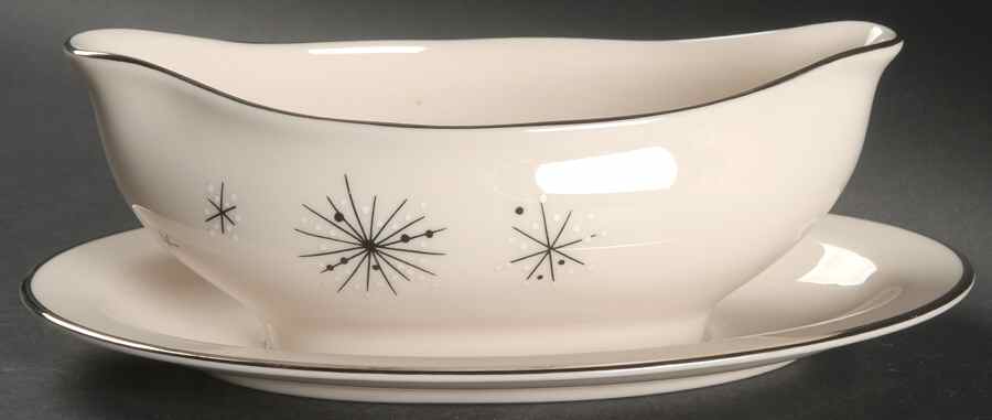 Romance of The Stars Cream Gravy Boat with Attached Underplate by Fine Arts-1