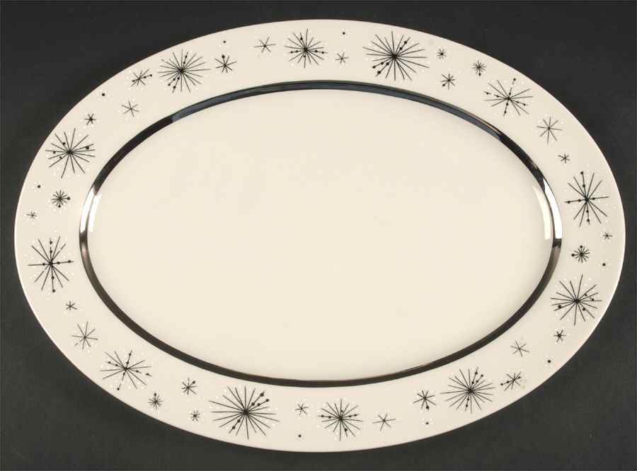 Romance of The Stars Cream 15" Oval Serving Platter by Fine Arts-1