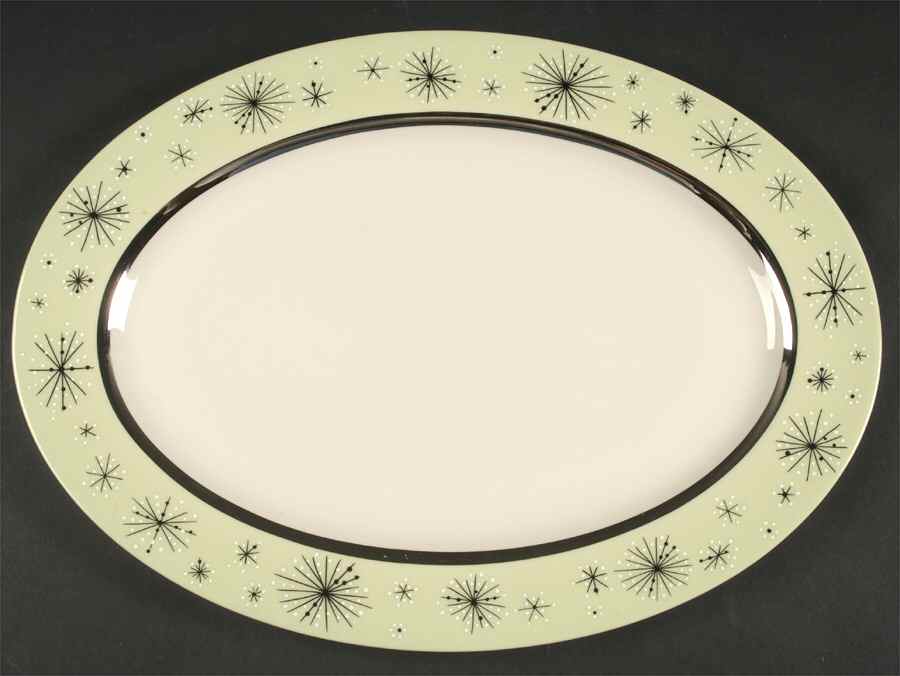 Romance of The Stars Green 15" Oval Serving Platter by Fine Arts-1