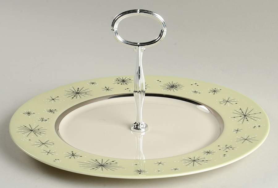 Romance of The Stars Green Round Serving Plate with Handle (DP) by Fine Arts-1