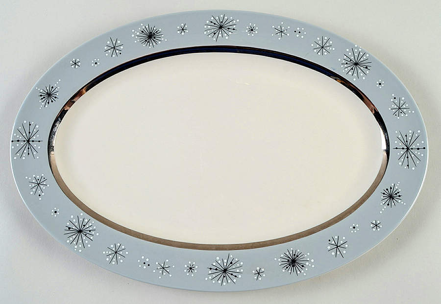 Romance of The Stars Grey 13" Oval Serving Platter by Fine Arts-1