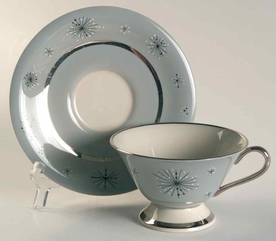 Romance of The Stars Grey Footed Cup & Saucer Set by Fine Arts-1