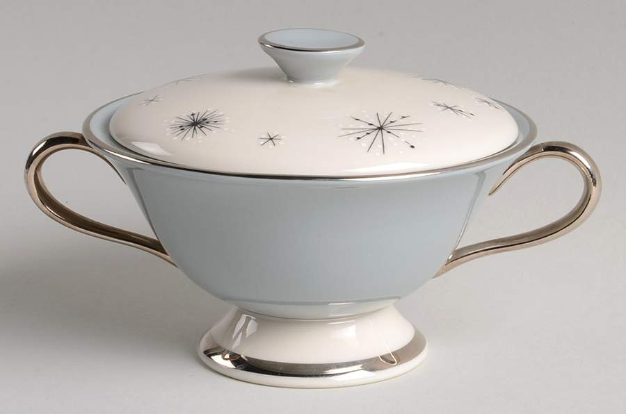 Romance of The Stars Grey Sugar Bowl & Lid by Fine Arts-1